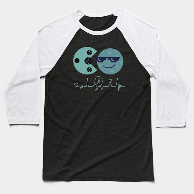 Cool Fun Pickleball Sunglasses Baseball T-Shirt by KIRBY-Z Studio